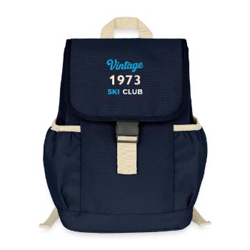 Vintage 1973 – Cadeau rétro de l’année de naissance du Ski Club - Sac à dos enfant recyclé - bleu marine - Devant