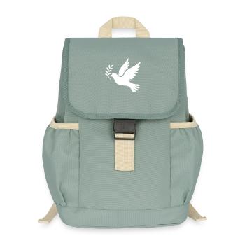 Friedenstaube  - Kinder Recycelter Rucksack - Nebelgrün - Vorne