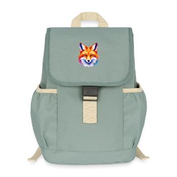 Fuchs Design – Polygon Fox Motiv für Tierliebhaber - Kinder Recycelter Rucksack - Nebelgrün - Vorne