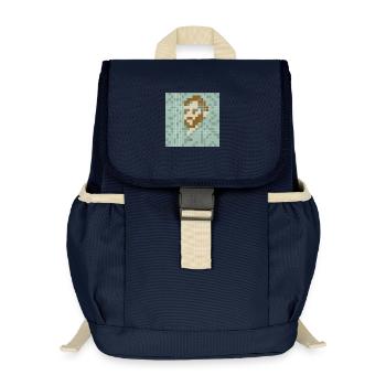Van Gogh - Self portrait - PixelArt Self-Portrait - Kids’ Recycled Backpack - navy - Front
