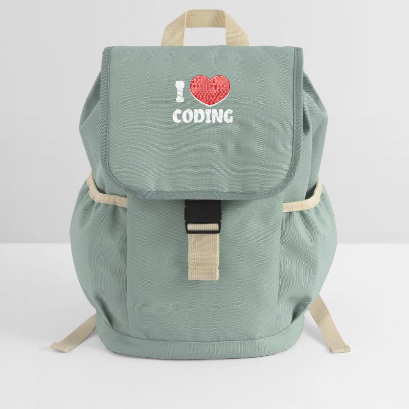 Developer Herz Coden Statement Programmierer Kinder Recycelter Rucksack