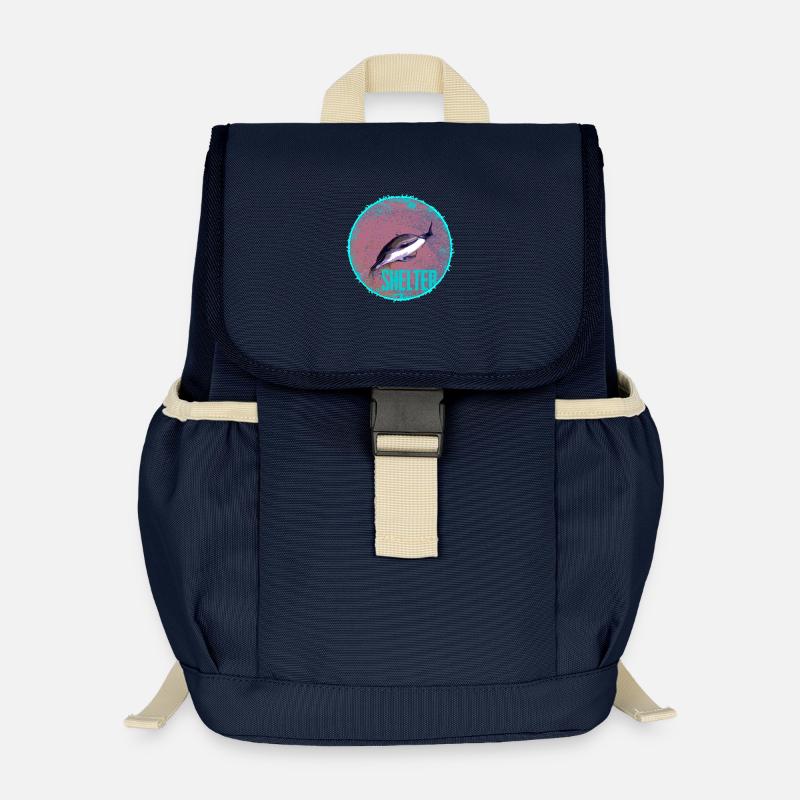 Dolphin Shelter Circle - Kids’ Recycled Backpack - navy