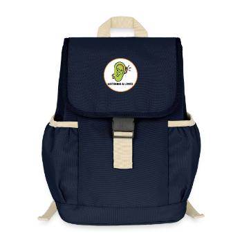 Hören und geliebt - Kinder Recycelter Rucksack - Navy - Vorne