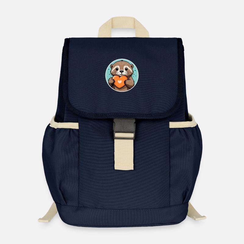 Favorite Pebble Otter - Kids’ Recycled Backpack - navy