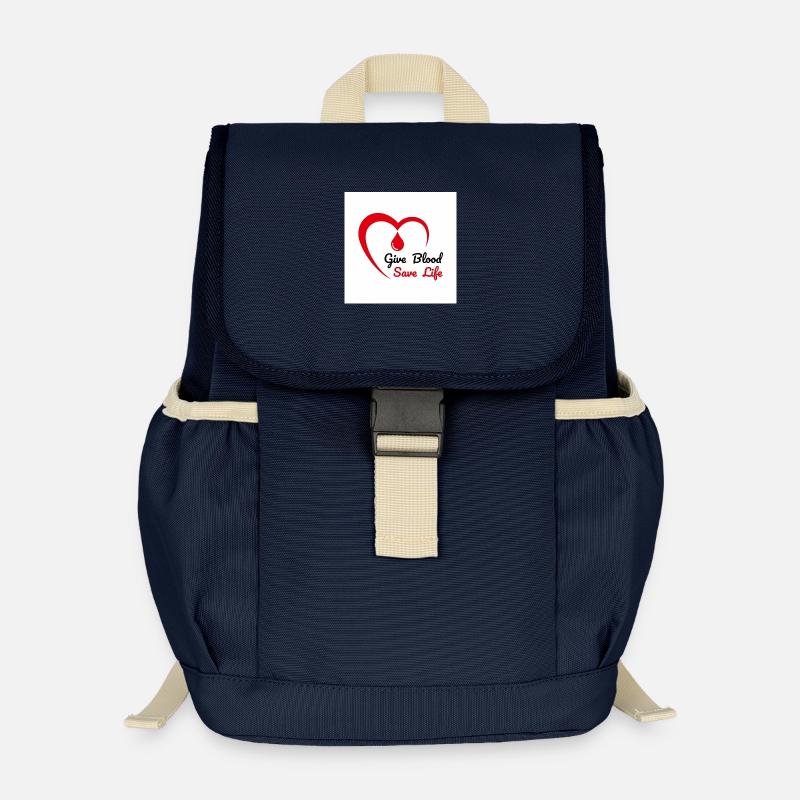 Herz-Emblem zur Blutspende - Kinder Recycelter Rucksack - Navy