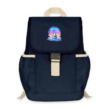 Aurora Penguin with Drink - Kids’ Recycled Backpack - navy - Front