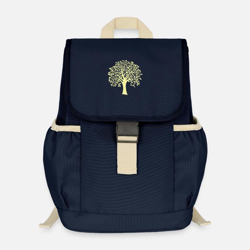 Icon Gelber Jumbo-Baum-Print-Silhouette - Kinder Recycelter Rucksack - Navy