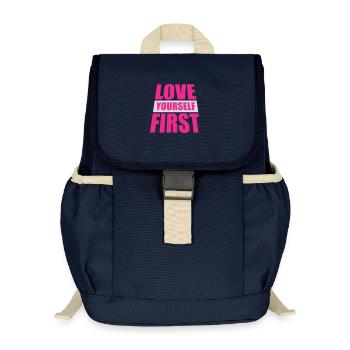 Aimez-vous d’abord Aimez-vous de soi Prenez soin de vous - Sac à dos enfant recyclé - bleu marine - Devant