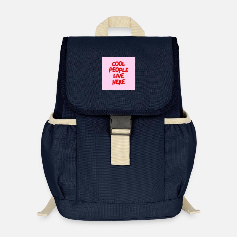 Minimalist COOL PEOPLE LIVE HERE Graphic Tee Desgn - Kids’ Recycled Backpack - navy