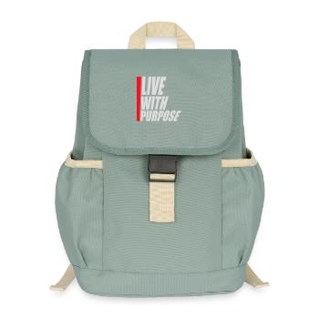 Vivre avec un but motivation sensée Mentalité dire - Sac à dos enfant recyclé - vert lichen - Devant