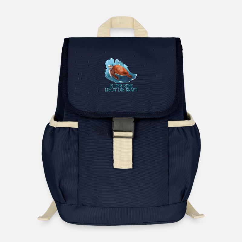 In der Ruhe liegt die Kraft Schildkröte - Kinder Recycelter Rucksack - Navy