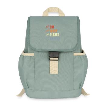 Eat Sleep Planes Repeat - Kids’ Recycled Backpack - stonewash green - Front