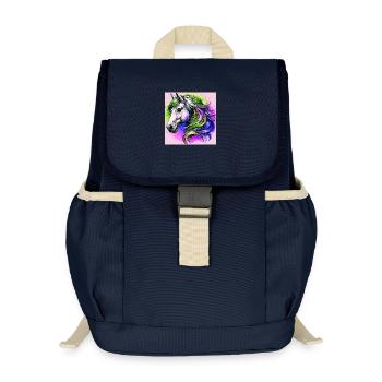 horse - Kids’ Recycled Backpack - navy - Front
