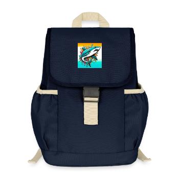 Shark - Kids’ Recycled Backpack - navy - Front
