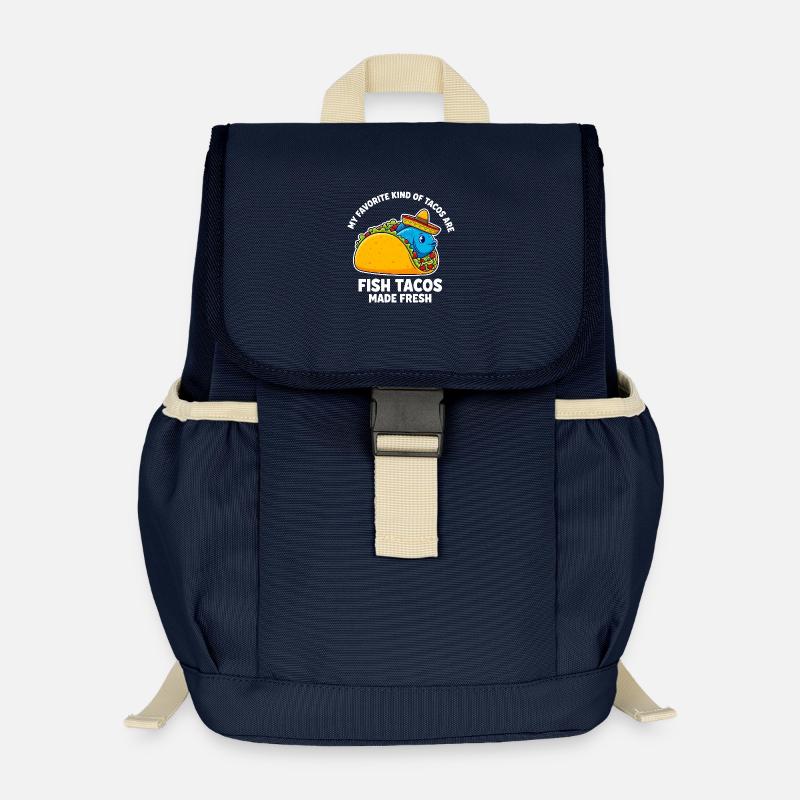 Mon type de tacos préféré est celui du fish tacos - Sac à dos enfant recyclé - bleu marine
