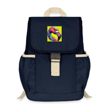 Flamingo - Kinder Recycelter Rucksack - Navy - Vorne