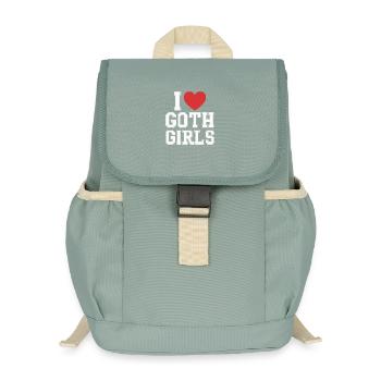 J’aime les filles gothiques - Sac à dos enfant recyclé - vert lichen - Devant