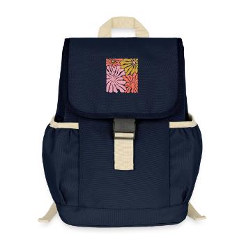 Spring Blossoms Pop Art Pattern - Kids’ Recycled Backpack - navy - Front