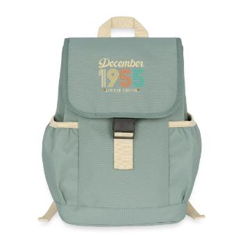 70 Year Anniversary Gift Born December 1955 - Kids’ Recycled Backpack - stonewash green - Front