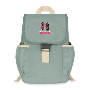 Willkommen in Japan (dunkel) - Kinder Recycelter Rucksack - Nebelgrün - Vorne