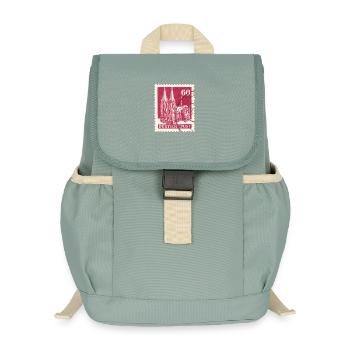 Kölner Dom Briefmarke 60er Rot 1948 - Kinder Recycelter Rucksack - Nebelgrün - Vorne