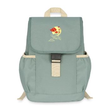 Manga sunset - Kids’ Recycled Backpack - stonewash green - Front