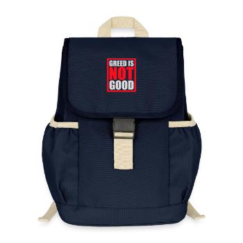Greed Is Not Good Anti-Capitalism Statement Protest - Kids’ Recycled Backpack - navy - Front