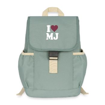 I Love Classic Burgundy Heart Design - Kids’ Recycled Backpack - stonewash green - Front
