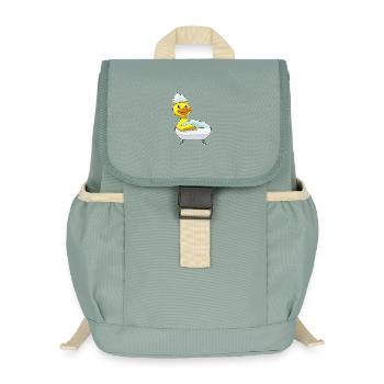 Ente Baden Badewanne - Kinder Recycelter Rucksack - Nebelgrün - Vorne