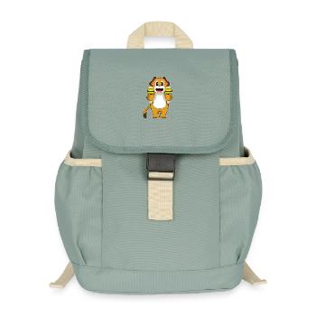 Dog Musician Rattle Music - Kids’ Recycled Backpack - stonewash green - Front