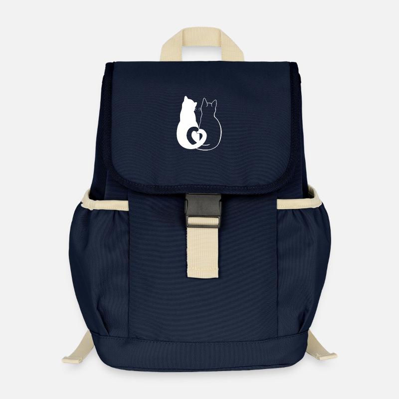 Loving Cats Silhouette Art - Kids’ Recycled Backpack - navy