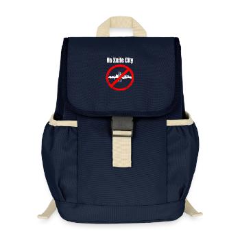 Keine Messer Stadt - Kinder Recycelter Rucksack - Navy - Vorne