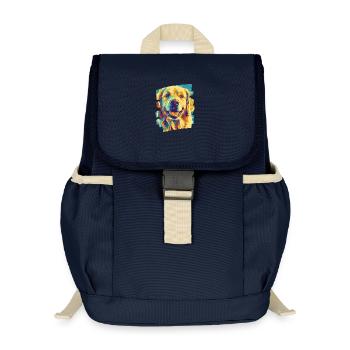 Golden Retriever - Kinder Recycelter Rucksack - Navy - Vorne