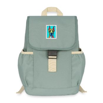 Colorful dog in pop art style - Kids’ Recycled Backpack - stonewash green - Front