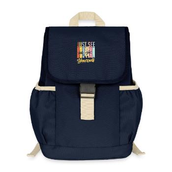 Coucher de soleil inspirant sur l’amour de soi - Sac à dos enfant recyclé - bleu marine - Devant