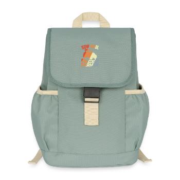 Mein Herz schlägt für Schulbusse - Kinder Recycelter Rucksack - Nebelgrün - Vorne