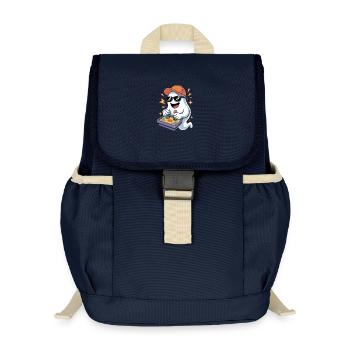 Retro Gamer Halloween Fantôme - Sac à dos enfant recyclé - bleu marine - Devant