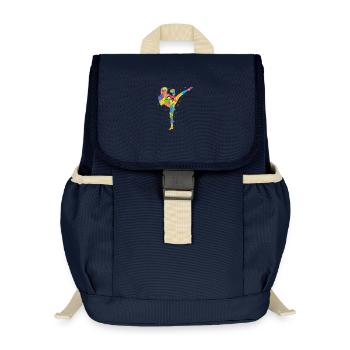 Muay Thai Colorful Kickboxer Girl Kickboxing - Kids’ Recycled Backpack - navy - Front
