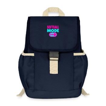 Softball Mode ON  - Kinder Recycelter Rucksack - Navy - Vorne