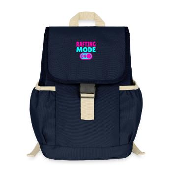 Rafting Mode ON – Wildwasser im Schlauchboot - Kinder Recycelter Rucksack - Navy - Vorne