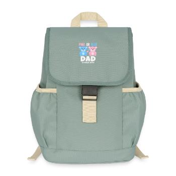 Pink Or Blue Dad Loves You - Kids’ Recycled Backpack - stonewash green - Front