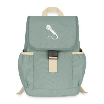 Microphone Karaoke Musician Singer Microphone Singing - Kids’ Recycled Backpack - stonewash green - Front