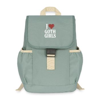 I Love Goth Girls - Kids’ Recycled Backpack - stonewash green - Front