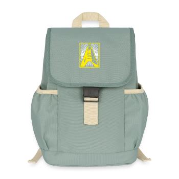 Electric Guitar Silhouette - Kids’ Recycled Backpack - stonewash green - Front