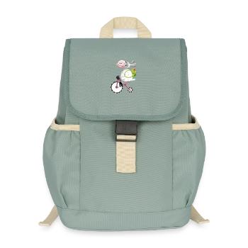 Cute sheep with bike - Kids’ Recycled Backpack - stonewash green - Front