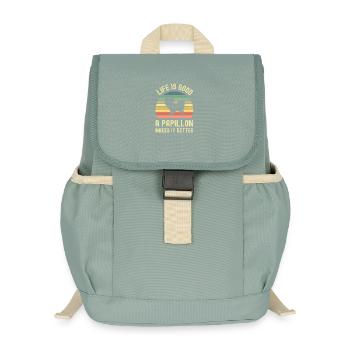 Chien Papillon - Sac à dos enfant recyclé - vert lichen - Devant