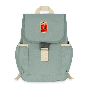 Abstraktion lebendiger geometrischer Formen - Kinder Recycelter Rucksack - Nebelgrün - Vorne