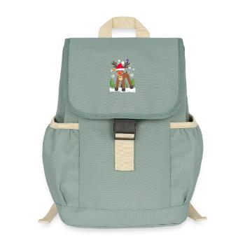 Rentier Elch Weihnachtsrentier Schnee Lustig - Kinder Recycelter Rucksack - Nebelgrün - Vorne