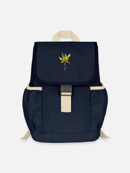 Maiglöckchen Naturalistisches Design - Kinder Recycelter Rucksack - Navy