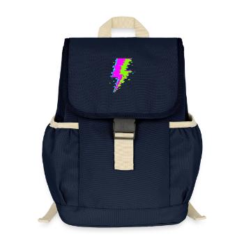 Psychedelischer digitaler Strahl - Kinder Recycelter Rucksack - Navy - Vorne
